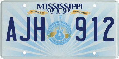 MS license plate AJH912