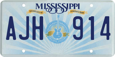 MS license plate AJH914