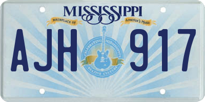 MS license plate AJH917