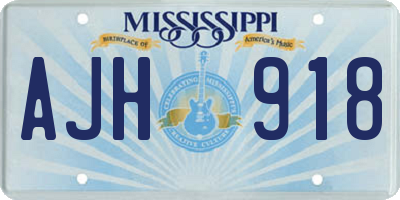 MS license plate AJH918