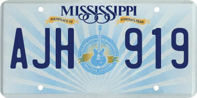 MS license plate AJH919