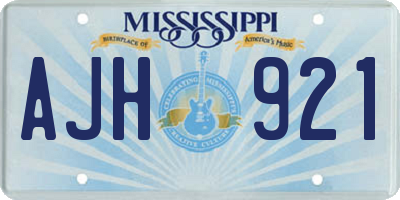 MS license plate AJH921