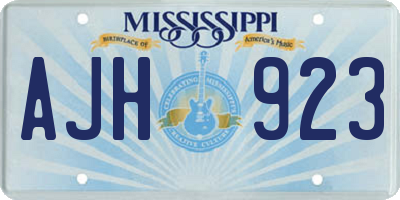 MS license plate AJH923