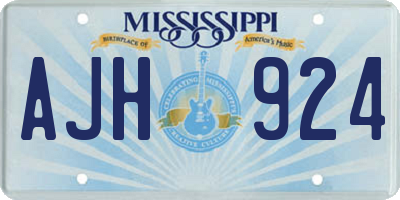 MS license plate AJH924