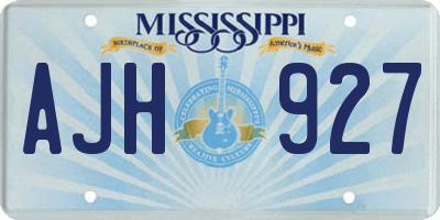 MS license plate AJH927
