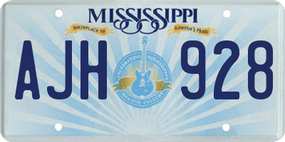 MS license plate AJH928