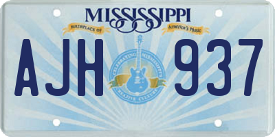MS license plate AJH937