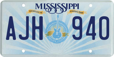 MS license plate AJH940