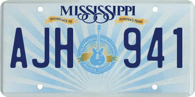 MS license plate AJH941