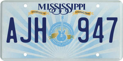 MS license plate AJH947