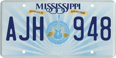 MS license plate AJH948