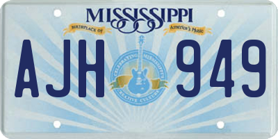 MS license plate AJH949