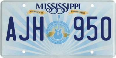 MS license plate AJH950