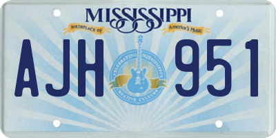 MS license plate AJH951