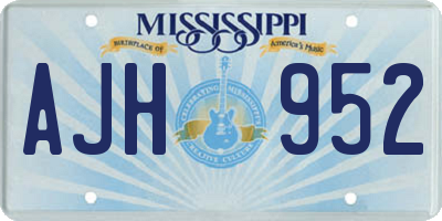 MS license plate AJH952