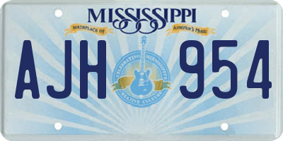 MS license plate AJH954