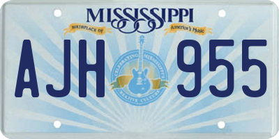 MS license plate AJH955