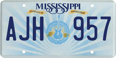 MS license plate AJH957