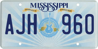 MS license plate AJH960