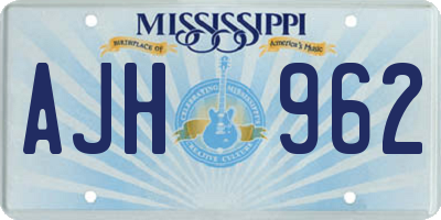 MS license plate AJH962