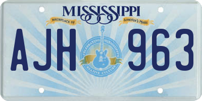 MS license plate AJH963