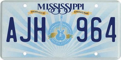 MS license plate AJH964