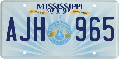 MS license plate AJH965