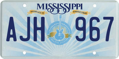 MS license plate AJH967