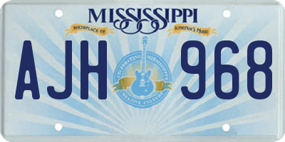 MS license plate AJH968