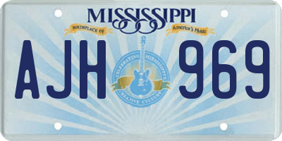 MS license plate AJH969