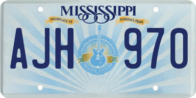 MS license plate AJH970