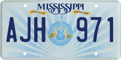 MS license plate AJH971