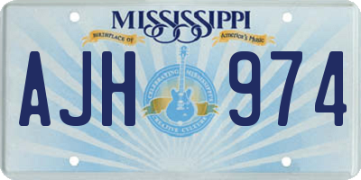 MS license plate AJH974