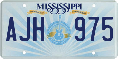 MS license plate AJH975