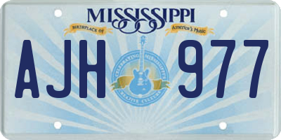 MS license plate AJH977