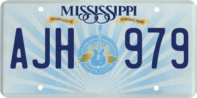 MS license plate AJH979