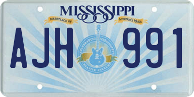 MS license plate AJH991