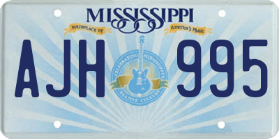 MS license plate AJH995