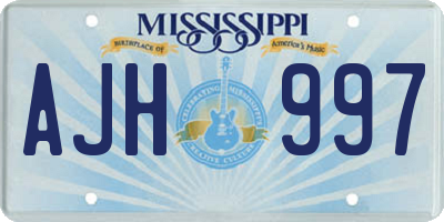 MS license plate AJH997