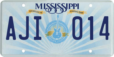 MS license plate AJI014