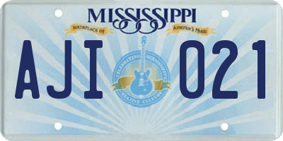 MS license plate AJI021