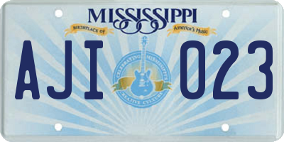 MS license plate AJI023