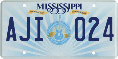 MS license plate AJI024