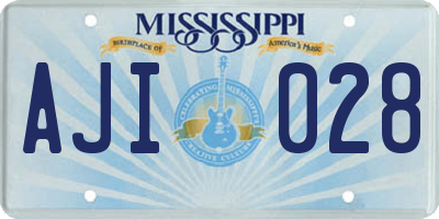 MS license plate AJI028