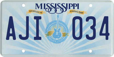 MS license plate AJI034