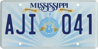 MS license plate AJI041