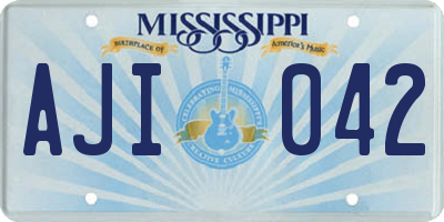 MS license plate AJI042