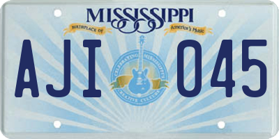 MS license plate AJI045