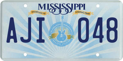 MS license plate AJI048