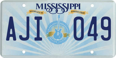 MS license plate AJI049